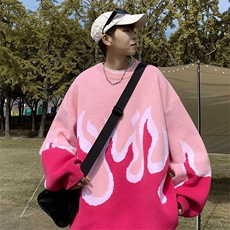 美式街头设计感圆领毛衣男慵懒风休闲针织衫MY9123P45，男装针织衫/毛衣，星座1116-2