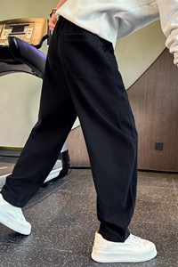 秋季直筒弯刀休闲裤男女款哈伦香蕉长裤纯色百搭卫裤8666p58图片
