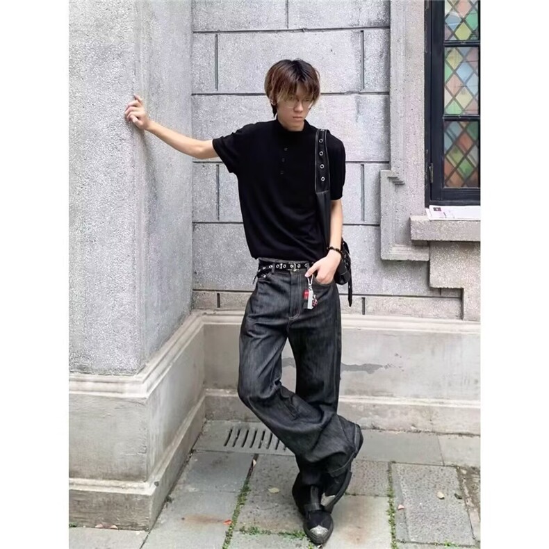 1506/G89190/P47港风潮男夏季新款嘻哈ins潮高街潮流痞帅长裤,男装休闲裤,星座1506A