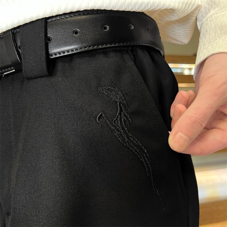 XZ616春季重磅复古老钱暗纹刺绣缉明线休闲西裤K26014特P40,男装西裤,星座512A（原616）