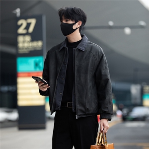 标50绒 街拍男士翻领假两件短款皮羽绒服保暖外套 5065-P255图片