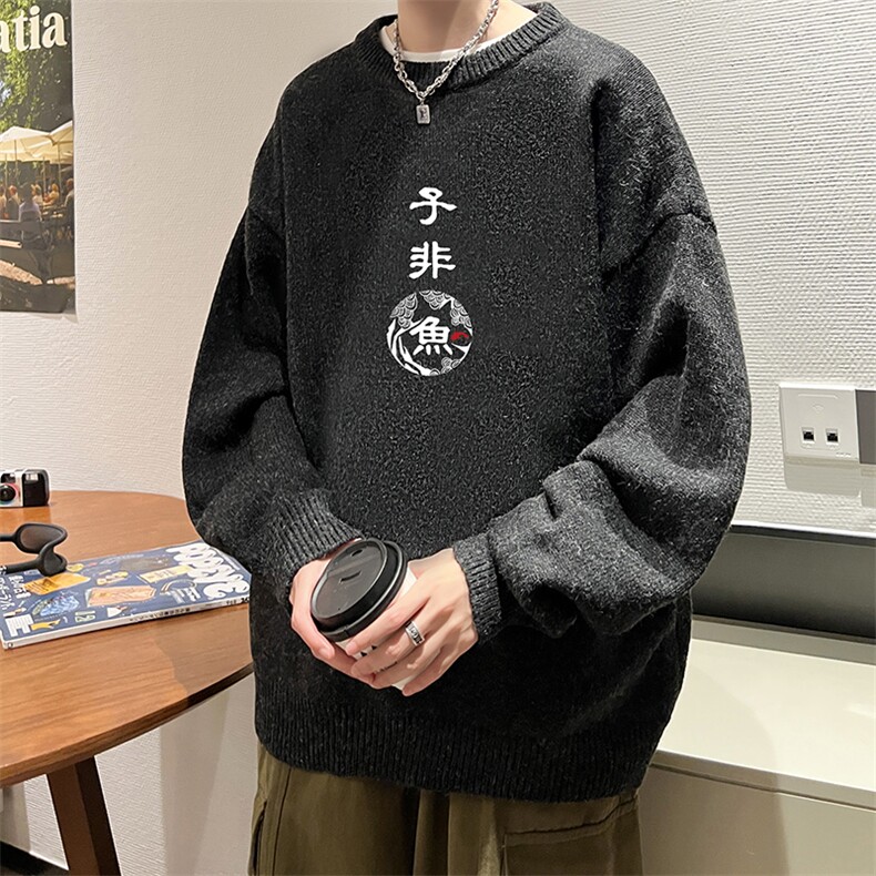 加厚加绒毛衣男大码毛线衣男针织衫男线衫M19070-P45加绒款-P65,男装针织衫/毛衣,电商A040