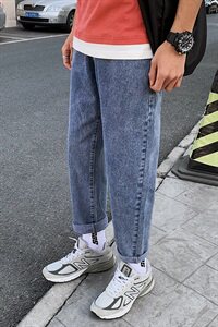 男港风浅蓝春夏9分牛仔裤 钱塘5032-1_850-P40图片