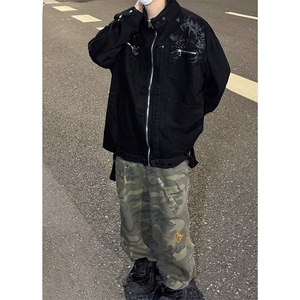 长袖常规款宽松型无品牌春秋冬立领提花外套男纯棉休闲潮牌2151图片