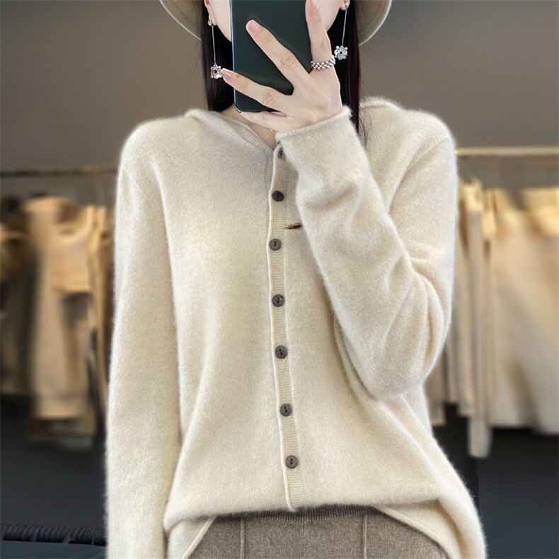 2025百搭时尚简约开衫纯色百搭，女装针织衫/毛衣，羿纯羊绒高端店
