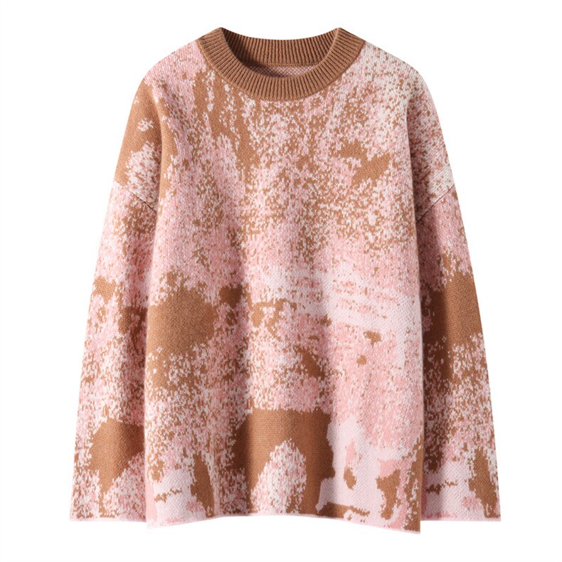 2025年秋季宽松型常规单件长袖套头羊绒衫，女装针织衫/毛衣，美够羊绒