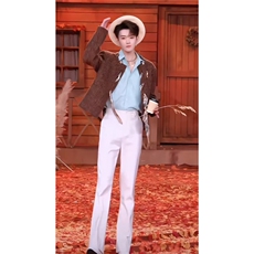 【现货】咖色丝巾小香风粗花呢夹克cleanfitJK05002特P110，男装夹克，星座1004（原星座815-3）