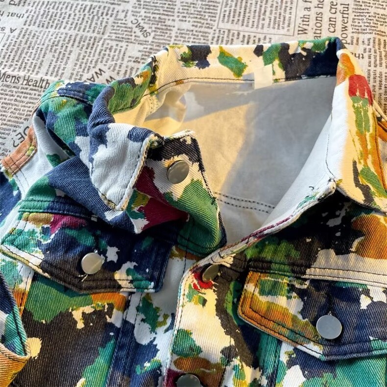 迷彩翻领夹克男高街美式复古韩系百搭高级感工装外GD0001P58,男装夹克,星座1116-2
