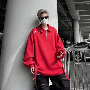 POLO衫男女韩版潮流文艺帅百搭宽松2024秋冬新款ins卫衣WB346-P38图片