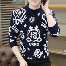 1506-1/M23961/P62红色本命年毛衣男厚款保暖衣服圆领潮牌，男装针织衫/毛衣，星座1506-1