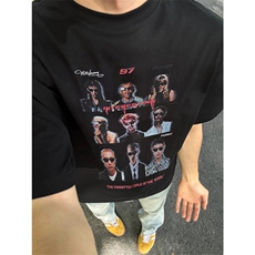 网图有货美式复古人像短袖T恤男女宽松情侣打底上衣tA373-P25，男装T恤，星座1505