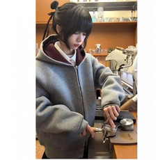 新款连帽卫衣开衫男女春秋美式潮牌重磅情侣帽衫外套LW0033-P53，女装短外套，星座1008