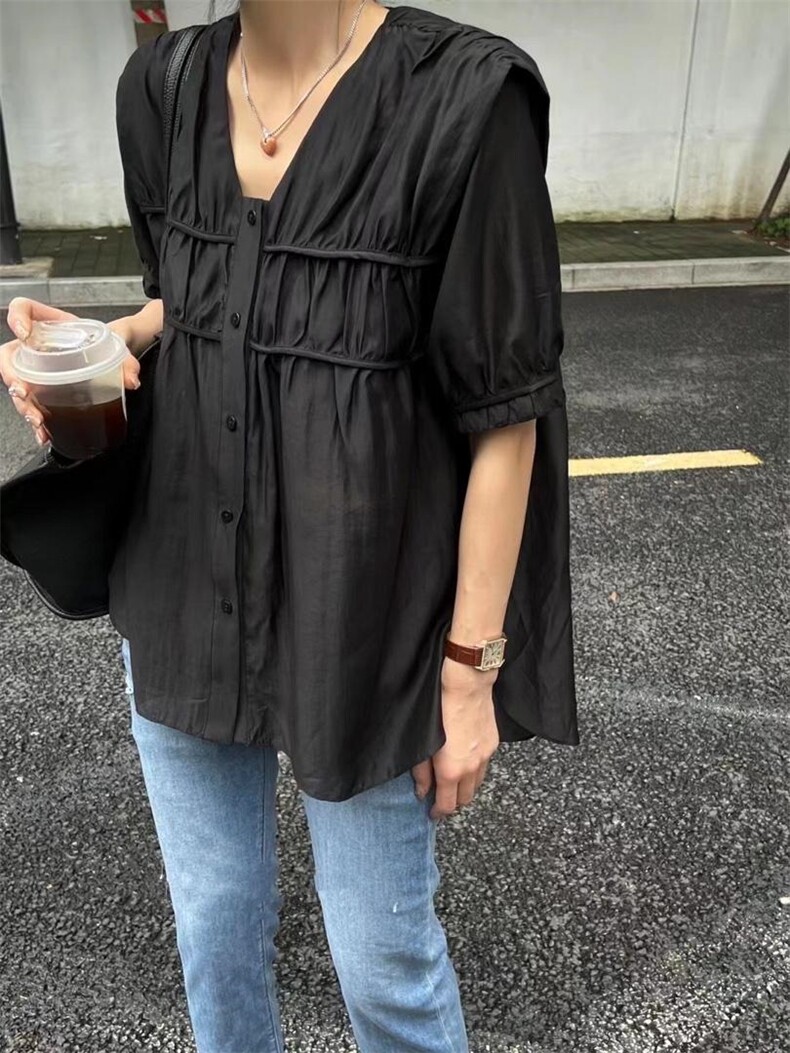 夏季新款韩版飞袖设计洋气小衫,女装其它,L·H·X
