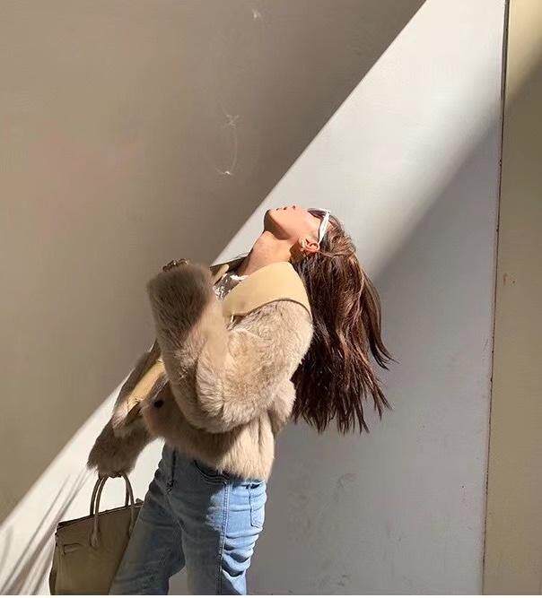 拼皮毛毛外套，其它，last name