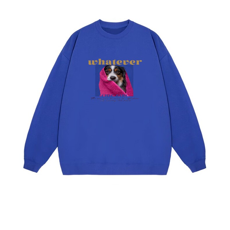 2025年秋季通勤通勤套头长袖带围巾的狗狗，女装卫衣/绒衫，花可