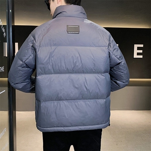 潮牌羽绒服男2024新款男装短款加厚帅气外套冬季轻薄保暖连帽上衣图片