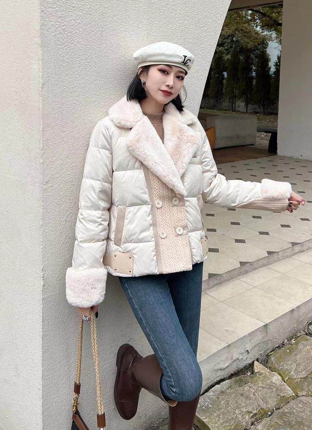 [现货]羽绒拼接貂毛款，两色，两码，其它，依柏璐(1F)