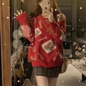 1506-1/MMY301/P52风红色毛衣男士美式复古慵懒风休闲情侣男女,男装针织衫/毛衣,星座1506-1