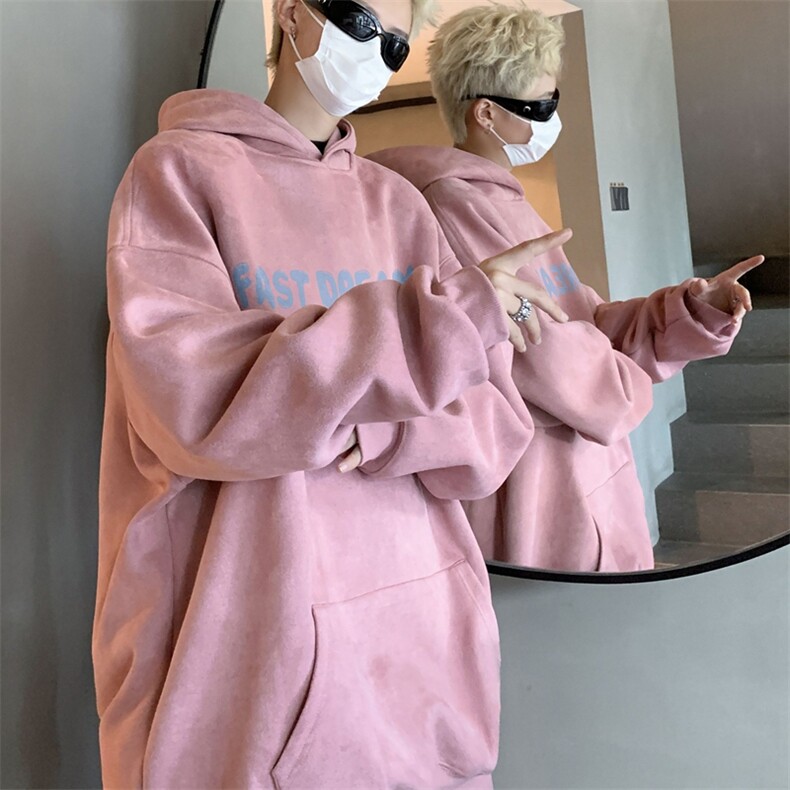 2024美式复古松连帽麂皮绒卫衣XZ301B-JB1001-P55,男装卫衣,星座301B