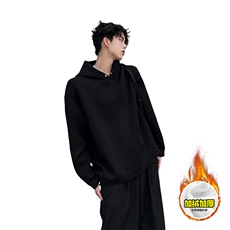 480G重磅加绒硬挺boxy男女秋冬美式高街结构一粒扣连帽卫衣厚外套，女装短外套，电商A486