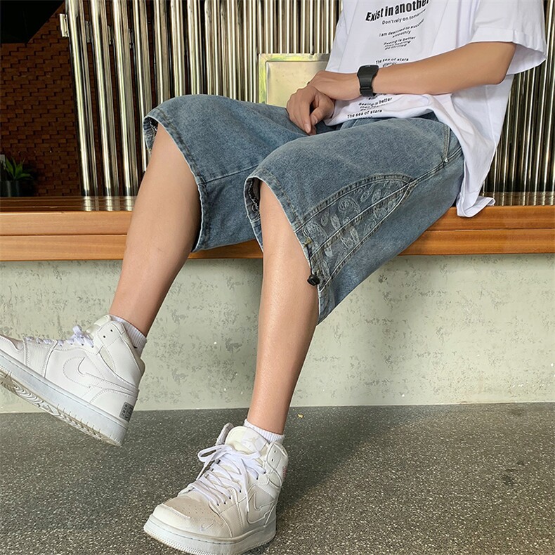 潮流春季牛仔裤男牛仔短裤D684P38,男装牛仔裤,星座1116-2