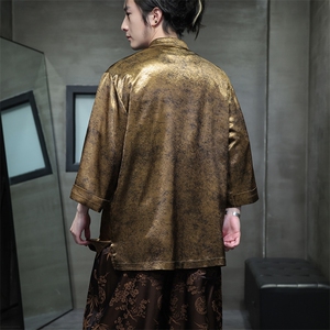 新中式七分袖衬衫/衬衣男士2025夏季新款盘扣上衣A008-CS2461-P60图片