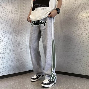 长裤直筒休闲裤字母印花宽松型休闲裤微弹男夏季潮牌 K103图片