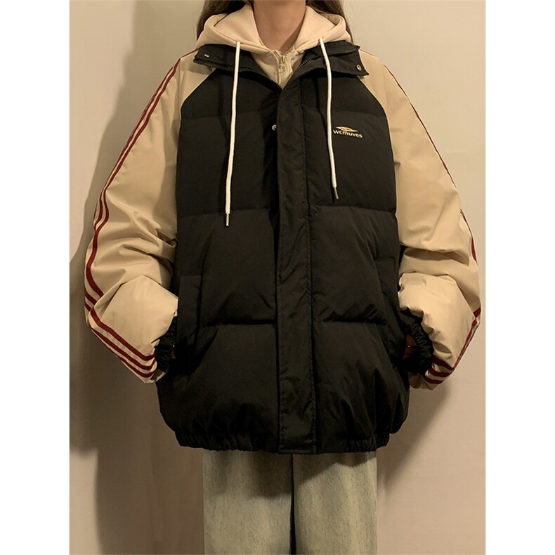 冬季新款韩版假两件宽松大码加厚棉衣外套XZ102B-1-M6636P125,男装棉衣,星座102B-1