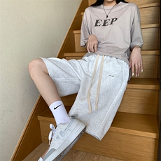 抖音得物唯品品质2025女模新品纯色运动裤夏装短裤卫裤DK07P45，男装牛仔裤，电商042
