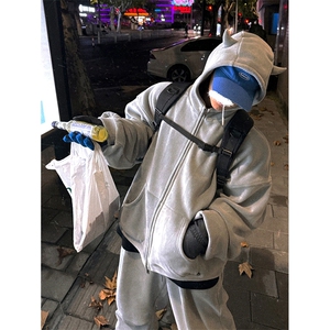 网图 小恶魔350g高克重双面摇粒绒卫衣外套男W24537-特P60控108图片