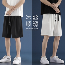 2023春季潮牌宽松简约冰丝短裤男潮流大码外穿五分裤DK515-特批20，男装休闲裤，星座718-1