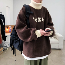秋装主推羊羔毛高领盐系男士保暖卫衣A071-W01-P75，男装卫衣，电商A071