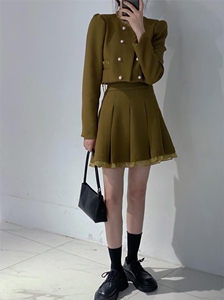 小香百褶裙套装,女装职业装,驿谷