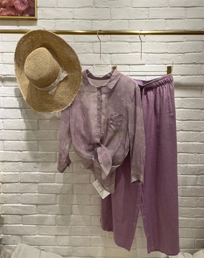 2023纯苎上衣 抽象的水彩色调与纹理呈现缥缈游离感，其它，川哲