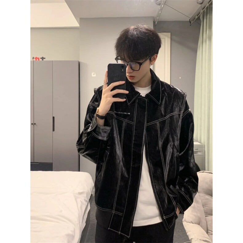 现货不缺货宽松潮流百搭皮衣时尚夹克1209-1-JK17-P108，男装夹克，星座1209-1