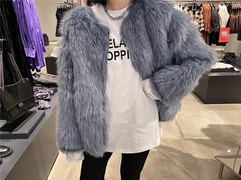 仿皮草外套，女装皮草，last name