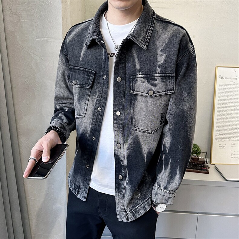 C317-59911-P145牛仔外套男2025春季新款时尚休闲百搭夹克,男装工装外套,电商C317