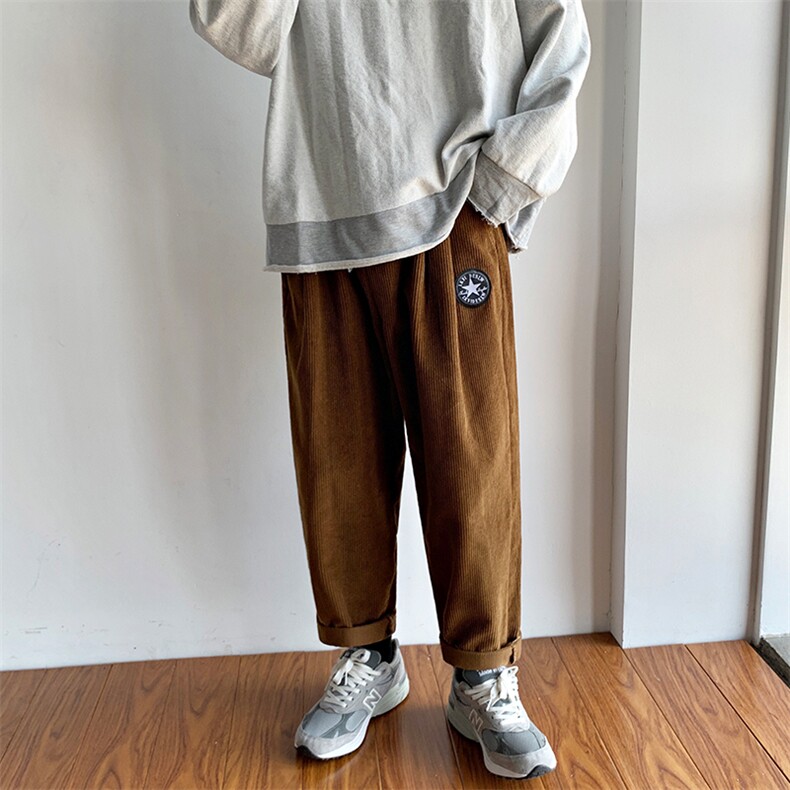 K116-P50灯芯绒裤男运动裤男士潮流宽松休闲直筒裤男,男装休闲裤,电商A040