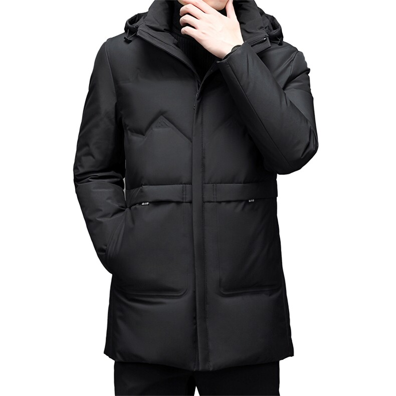 冬天中年男可脱卸帽羽绒服爸爸装时尚保暖外套棉衣YYYR3022-P270图片