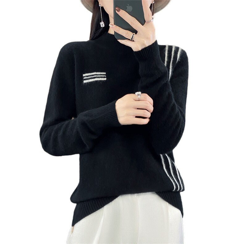 半高领羊毛衫女内搭2024年新款秋冬装洋气小众设计感打底衫,女装羊毛衫,蒙特羊绒