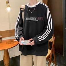 美式三杠条纹复圆领卫衣秋冬男女宽松长袖SW2468-P45控6850棉，男装卫衣，电商B370