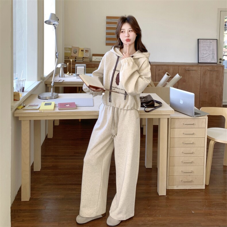 26春新款现-慵懒分盐系撞色卡通连帽卫衣套装2631-P175K288,女装套装/套裙,2B190