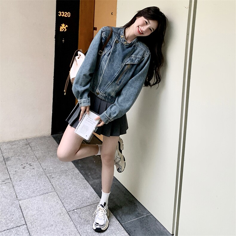 复古法式收腰压褶大摆裙黑色半身裙2025年开春新款女装显瘦伞裙女,女装牛仔外套,浙宝220