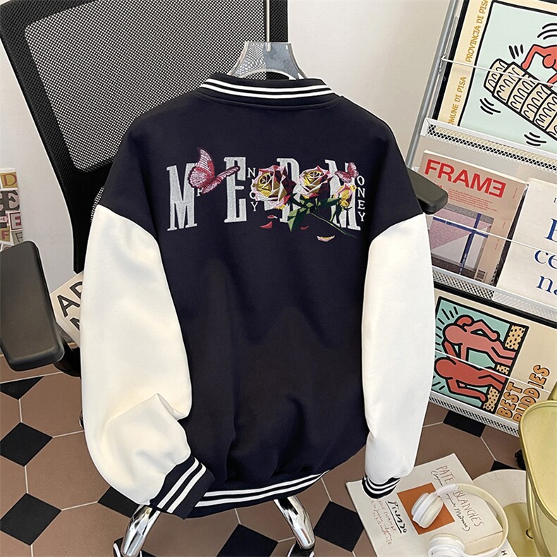 J9935-P70美式嘻哈高质量刺绣宽松潮牌棒球服夹克图片