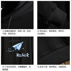 纯棉连帽卫衣男大码运动帽衫宽松薄砖墙WY2270-P35，男装卫衣，电商A040A