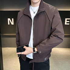 6616-M-3XL-P118店主风秋季夹克简约纯色针织拼接高品质外套男，男装夹克，电商B255