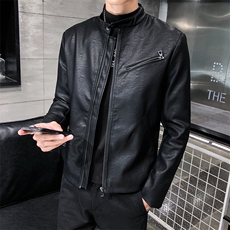 312A-5-X57-P120新款皮衣男韩版立领机车服青年水洗皮夹克b，男装夹克，星座312A-5