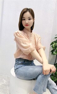 【现货】夏季短袖花边小衫图片