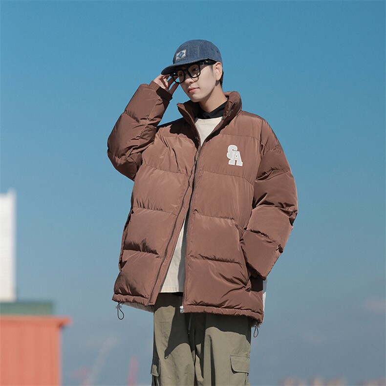 冬季新款宽松面包服港风青春立领棉服男纯色棉衣外套MY9067-P100图片