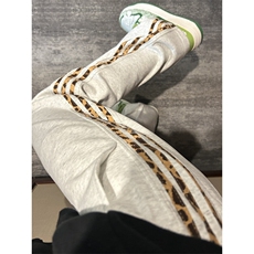 【有货】JRK83LL-特P45加绒豹纹三条杠裤子男加厚条纹卫裤，男装休闲裤，星座1007（原301D）